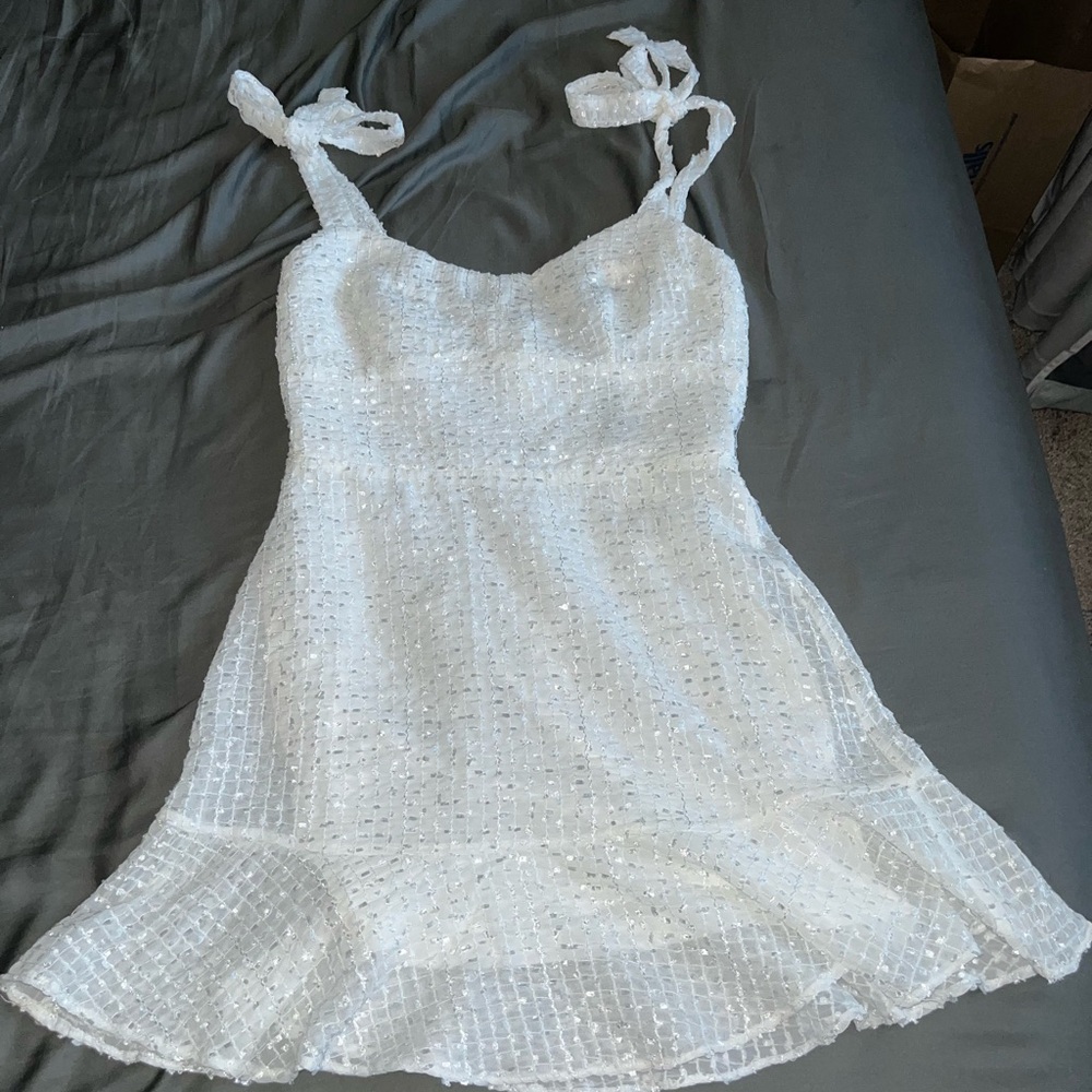 Cotton Candy White Lace Dress